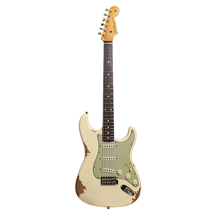 Fender Custom Shop 1962 Stratocaster Heavy Relic Gülağacı Klavye Vintage White Elektro Gitar
